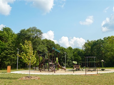 Second Locke Park Playground with climbing features and slides