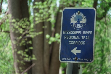 Riverview Heights Mississippi River Regional Trail Sign