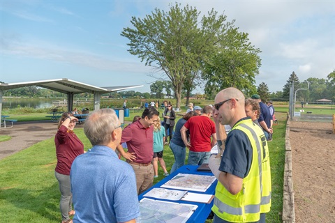 community members giving feedback at an engagement event
