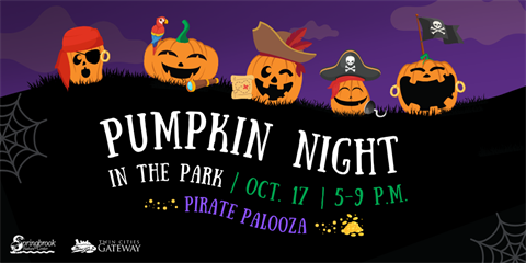 2026 Pumpkin Night Banner - Pumpkins dressed as pirates