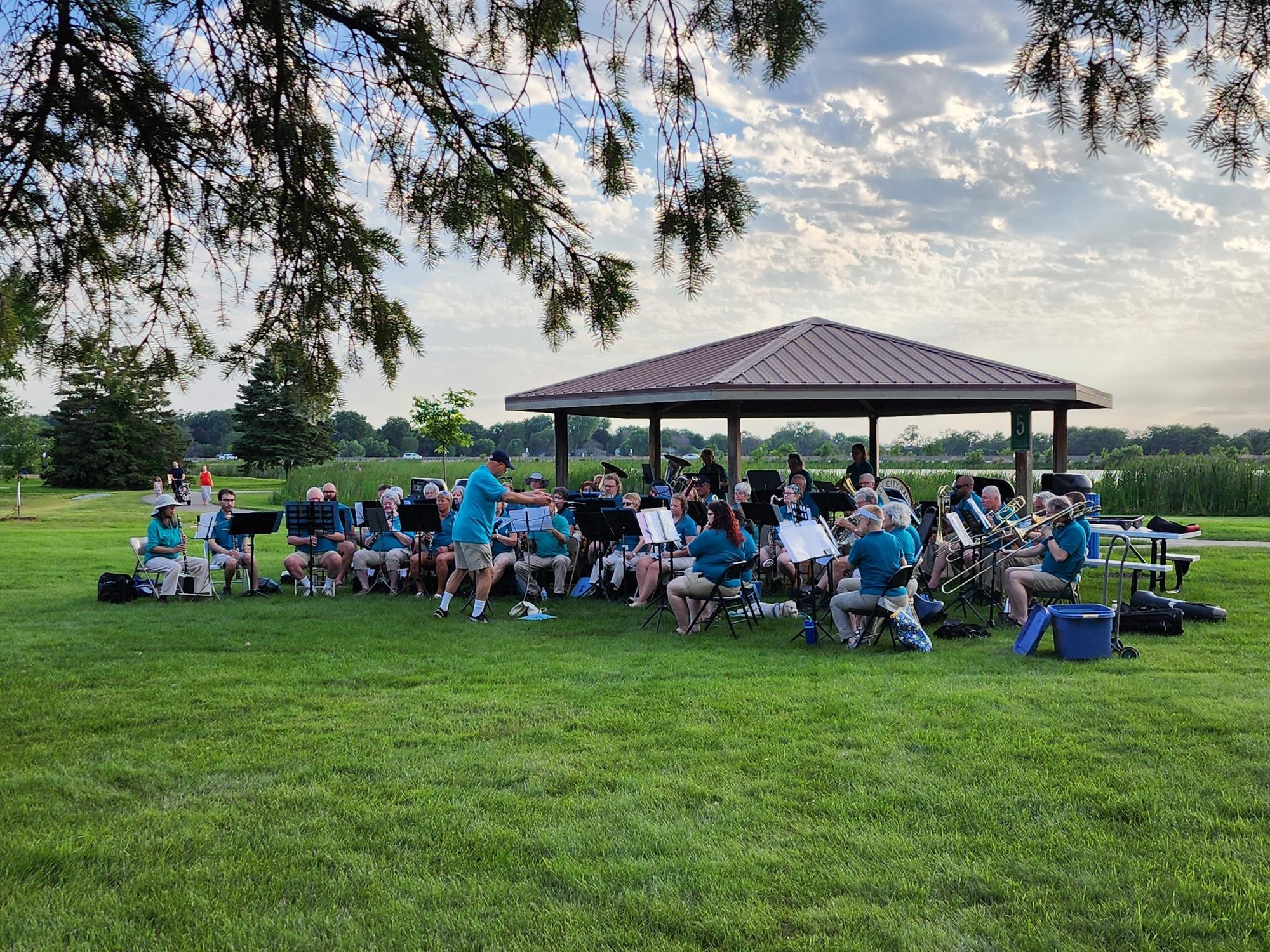 Fridley City Band performing at Moore Lake Park 