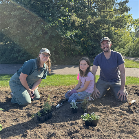 a family gardening
