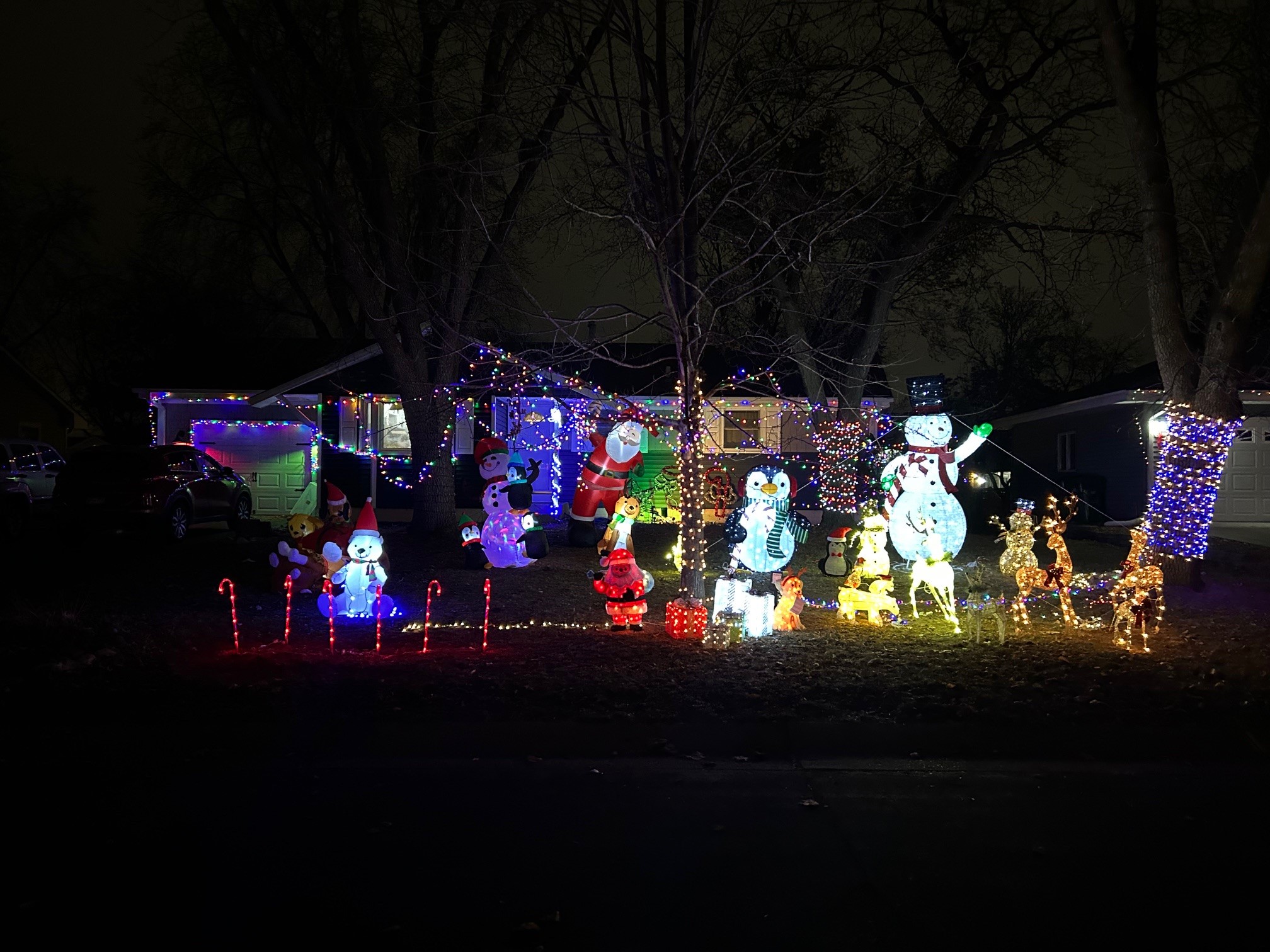 House Decorated With Winter Lights