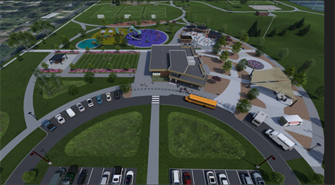 City of Fridley Commons Park Park Hub Design Rendering